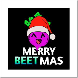 Merry Beetmas - Kawaii Beets - Cute Veggies - Graphic Vector Clipart Posters and Art